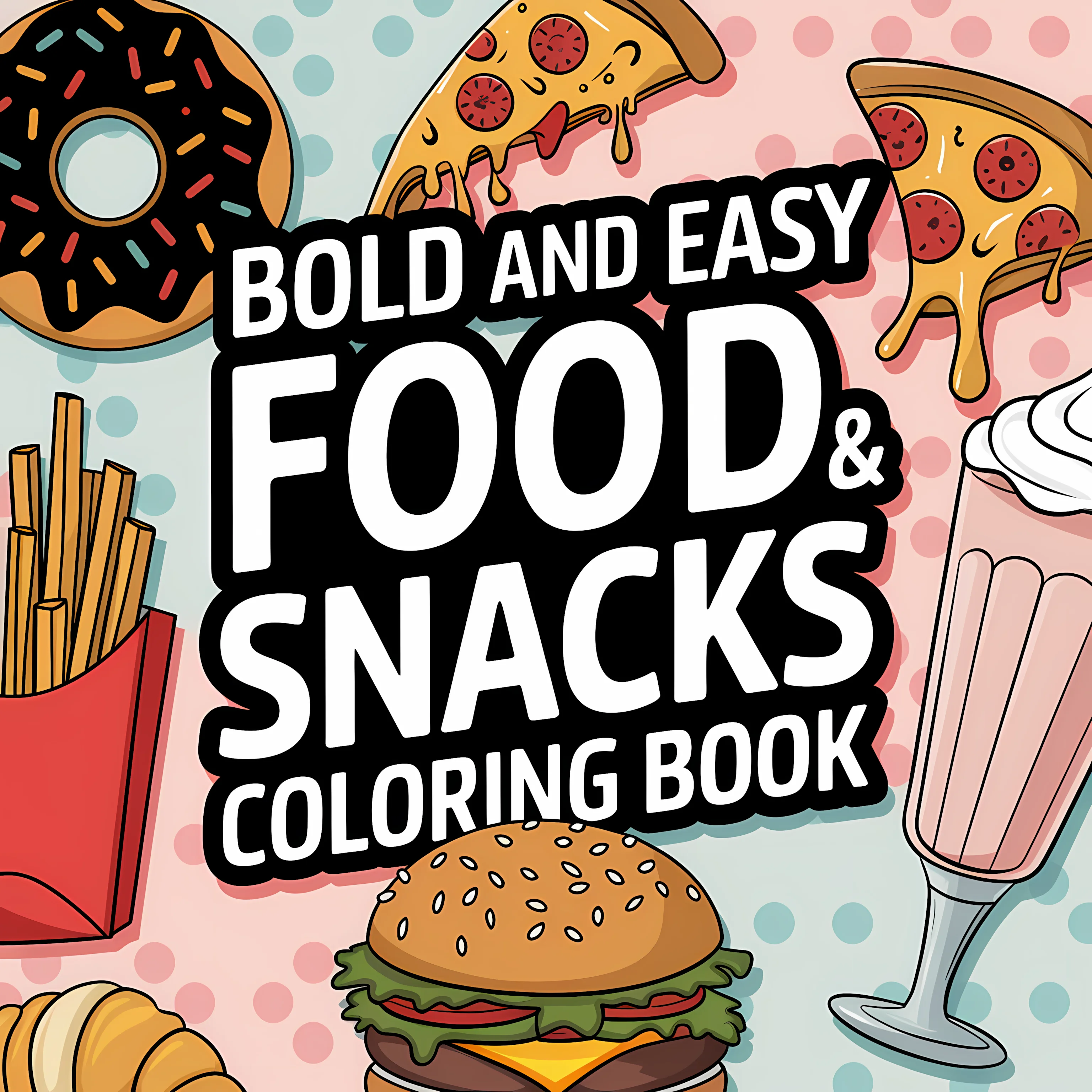 Food And Snacks Coloring Book - Easy Food and Snacks Coloring Book
