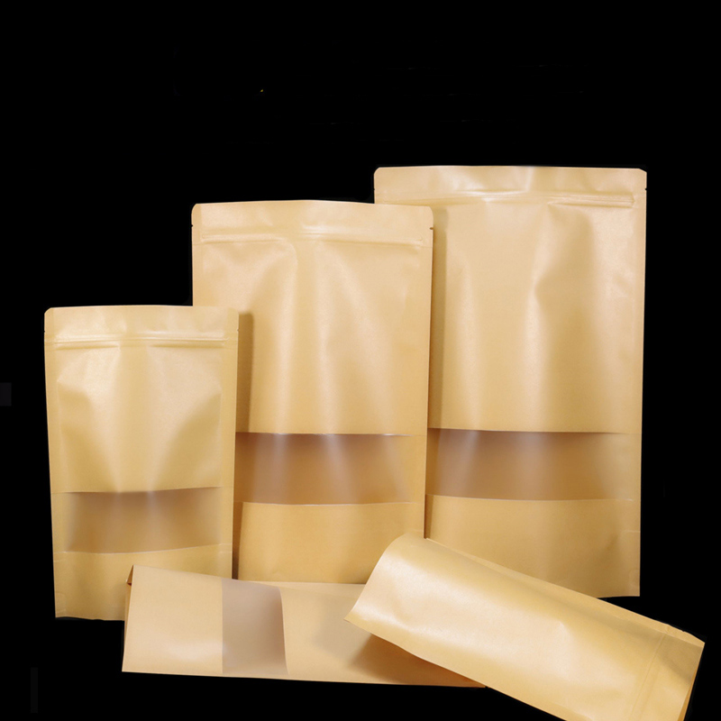 100PCS Brown Doypack Kraft Pac - огляд і ціна Food Snacks Packets