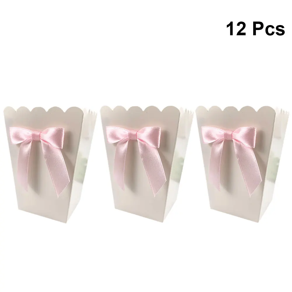 12pcs Pink Bow Popcorn Box Par - огляд і ціна Food Snacks For Baby Shower