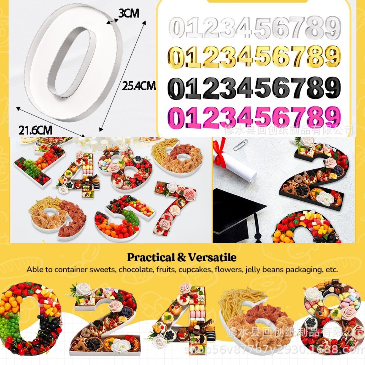 0-9 Number Food Trays Birthday - огляд і ціна Food Snacks For Baby Shower