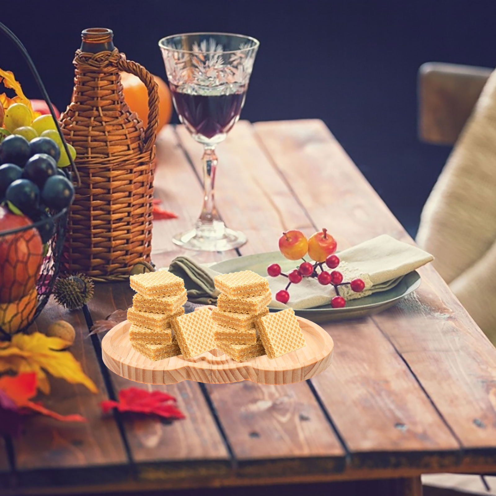 Wooden Pumpkin Serving Tray fo - огляд і ціна Food Snacks Restaurant