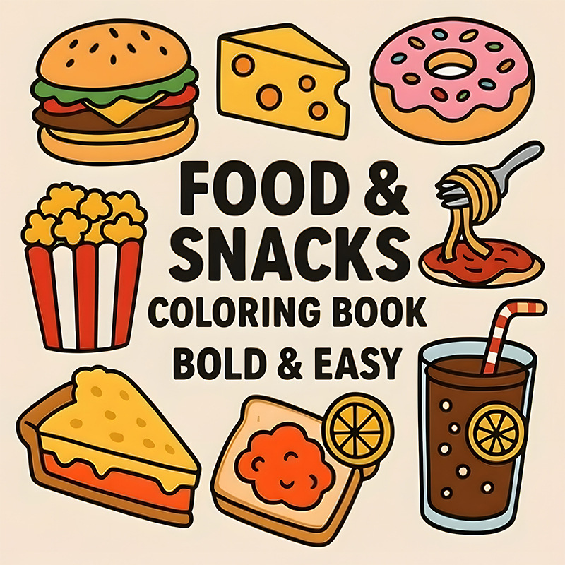 Thick Food & Snack Themed Colo - огляд і ціна Food And Snacks Coloring Book