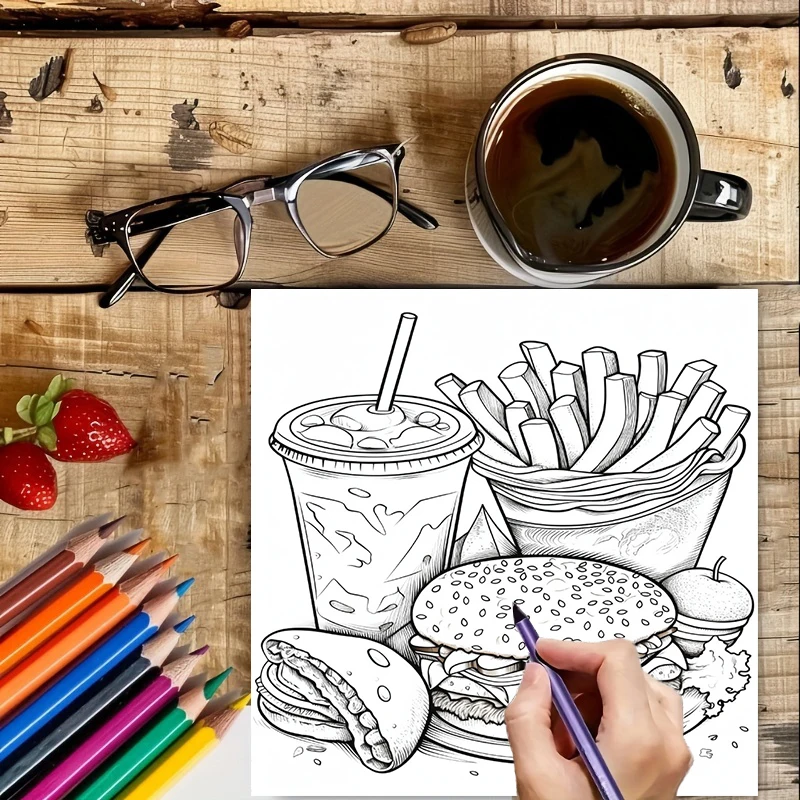 Fast Food Coloring Book for Ad - огляд і ціна Food And Snacks Coloring Book