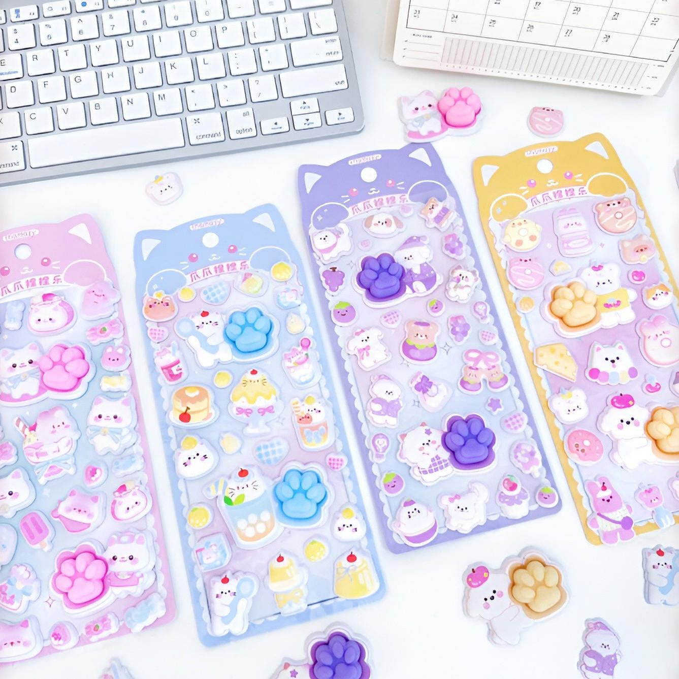 Kawaii 3D Puffy Cat Paw Sticke - огляд і ціна Candy Sour Strip